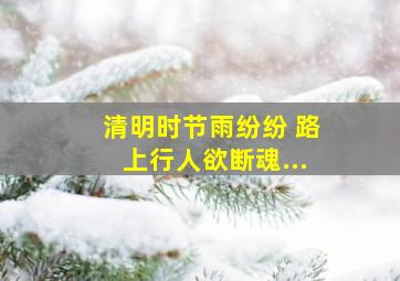 清明时节雨纷纷 路上行人欲断魂...